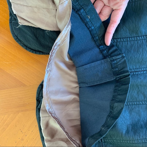 Faux leather lightweight lined moto jacket - Picture 5 of 5